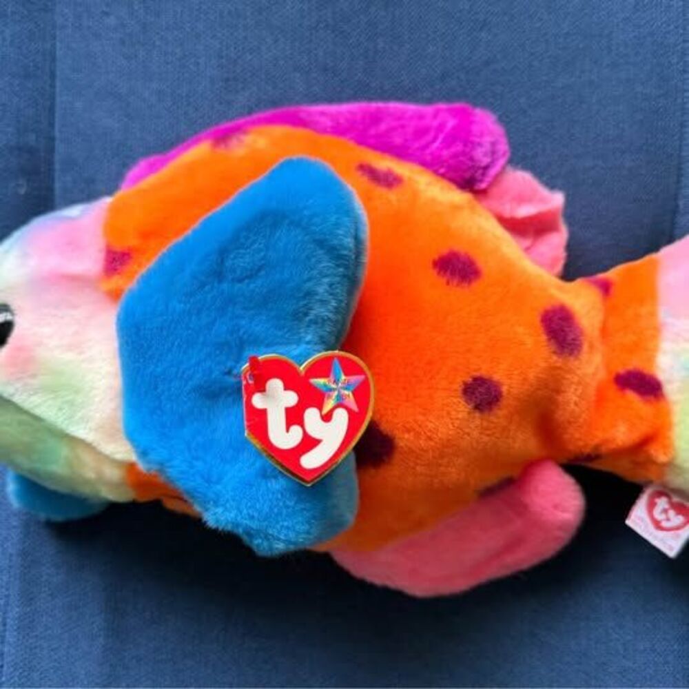 Vintage Retired 1999 Ty Beanie Buddies Lips the Fish 13”